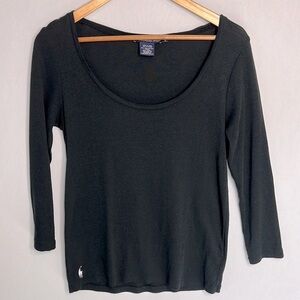 Ralph Lauren Sport Black Long Sleeve Tee Shirt size L